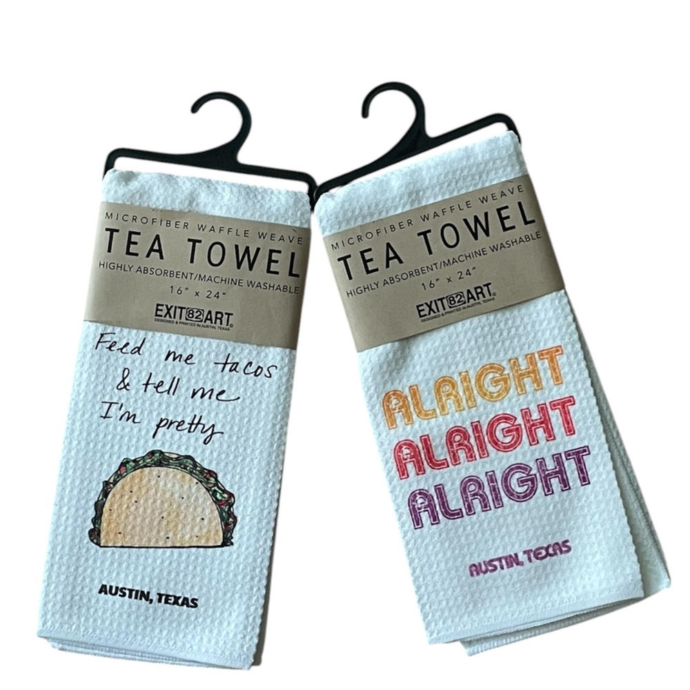 New EXIT82ART Set/2 Austin Texas Kitchen Towels